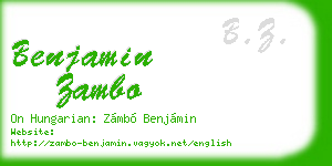 benjamin zambo business card