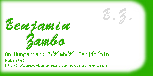 benjamin zambo business card